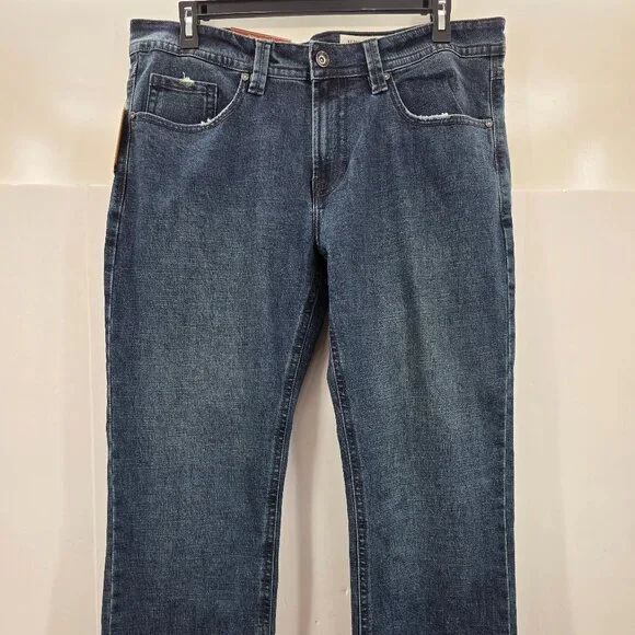 T.K. Axel Jeans Mens 36x32 Slim Boot Stretch Blue Denim Embroidered Pockets - Picture 1 of 13